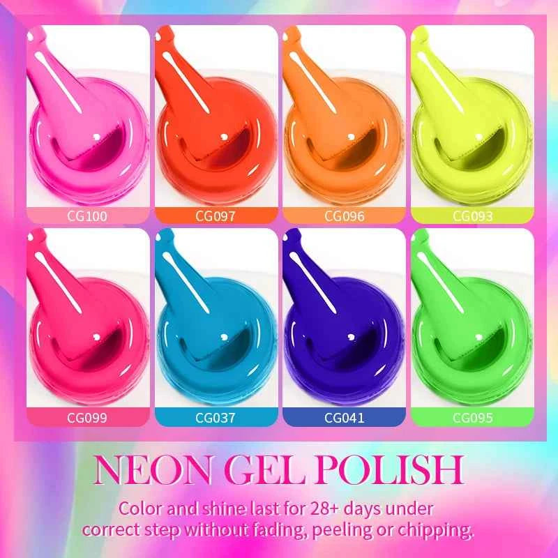 BORN PRETTY Neon Red Gel Nail Polish Yellow Green Summer Color Semi Permanent Varnish 10ml Soak Off UV LED Nail Art Manicure