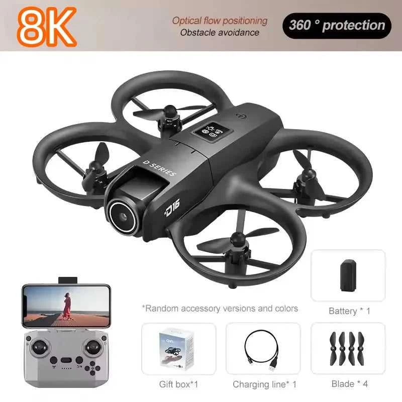 D16 Mini Drone 8K HD Dual Camera Profesional 180° Electric Adjustable GPS Positioning Obstacle avoidance Bushless UAV 2026 New The jack market .AU The jack market .AU Drones $ 106 14:29#Black Dual 8K-1B