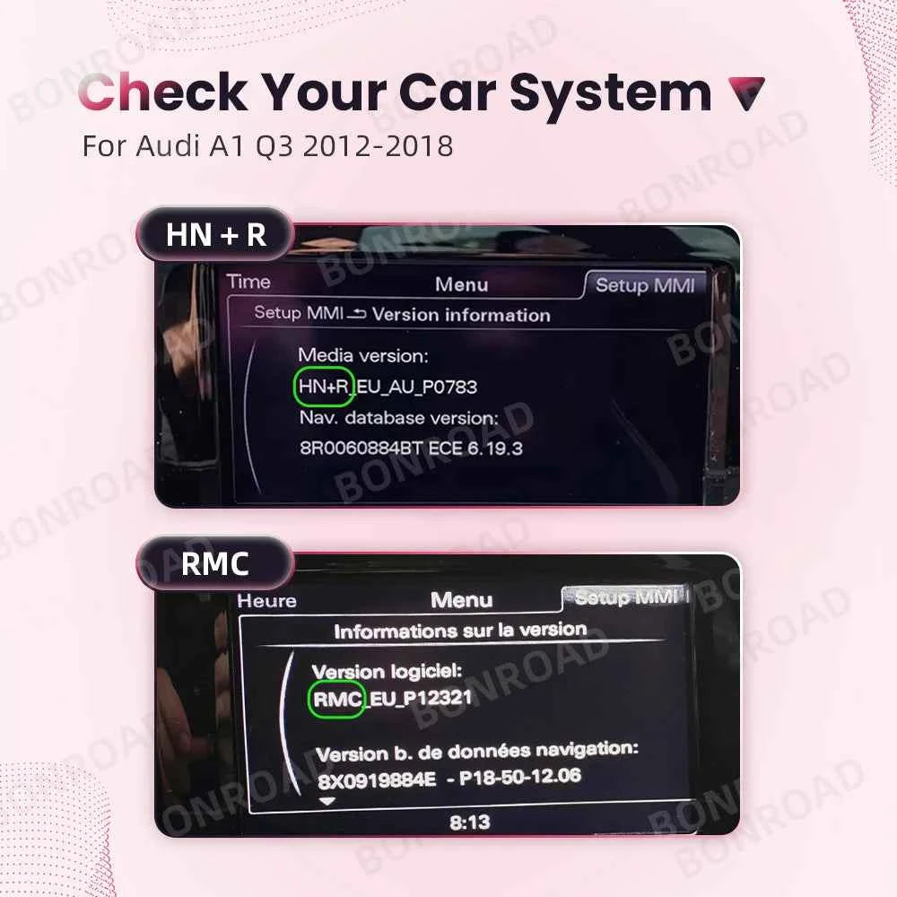 BONROAD Wireless CarPlay Android Auto Interface Adapter for Audi A1 Q3 2013-2018 RMC HNR with AirPlay Mirror Link