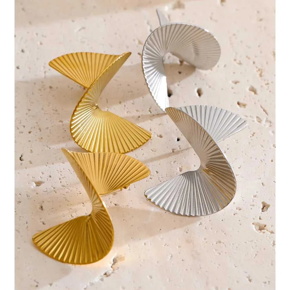 Yhpup Statement Stainless Steel Metal Twist Gold Color Geometric Stud Earrings Fashion Temperament Waterproof Jewelry Wholesale The jack market .AU The jack market .AU Jewellery & Chains $ 52 200001034:361181#YH3093A Steel
