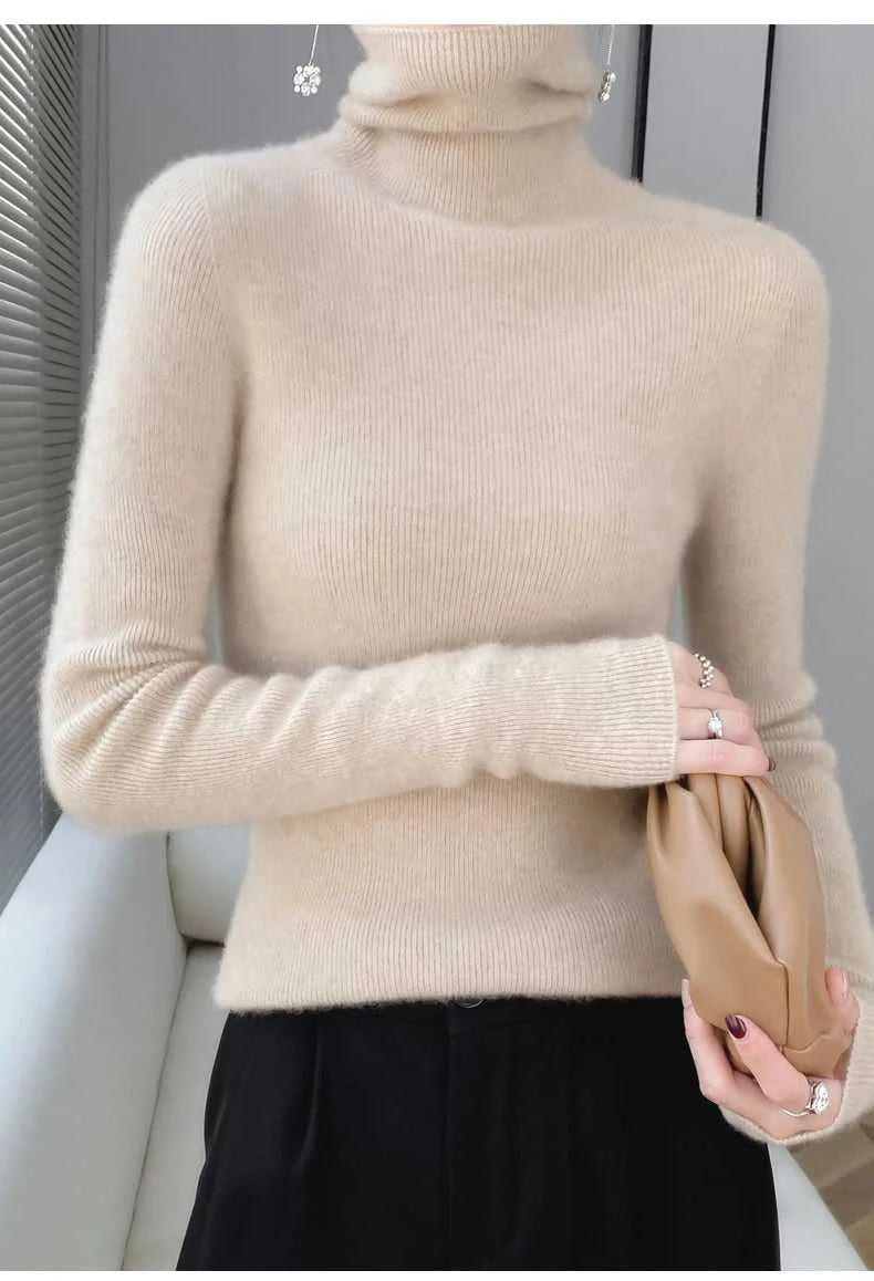 100% Merino Wool Long-sleeved Turtleneck Pullover Women's Autumn Winter Slim Sweater Basic Women's Clothes Cashmere Sweater The jack market .AU The jack market .AU Woman Fashion $ 75 14:1052#black;200007763:201336100;5:4182