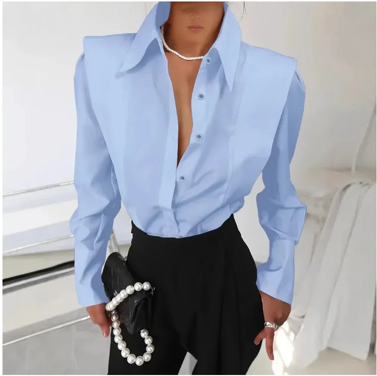 All Seasons New White Shirt Women's Fashion Elegant Casual Long Sleeve Shirt Tops Holiday Party Tops And Blouses Women Clothes