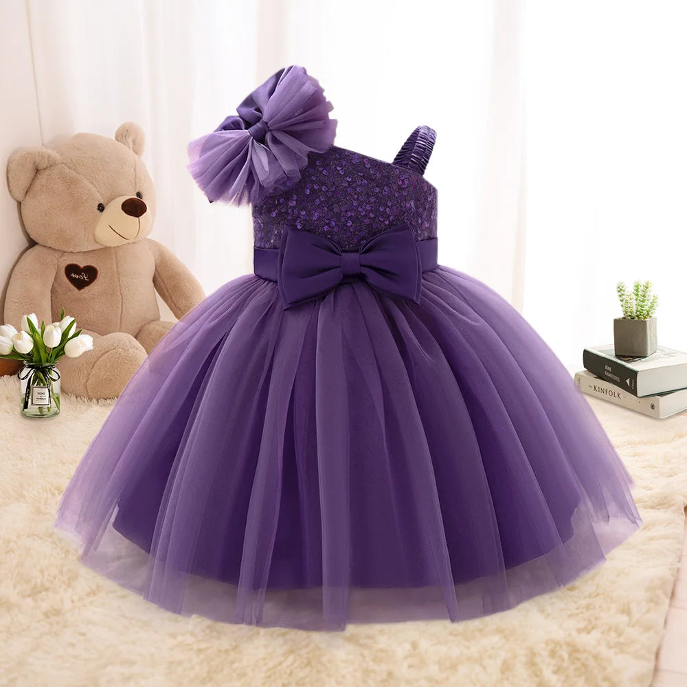 Toddler Tulle Party Baby Girl Dress Fashion 1st Birthday Wedding Prom Dresses Girls Clothes Infant Bow Evening Christmas Costume