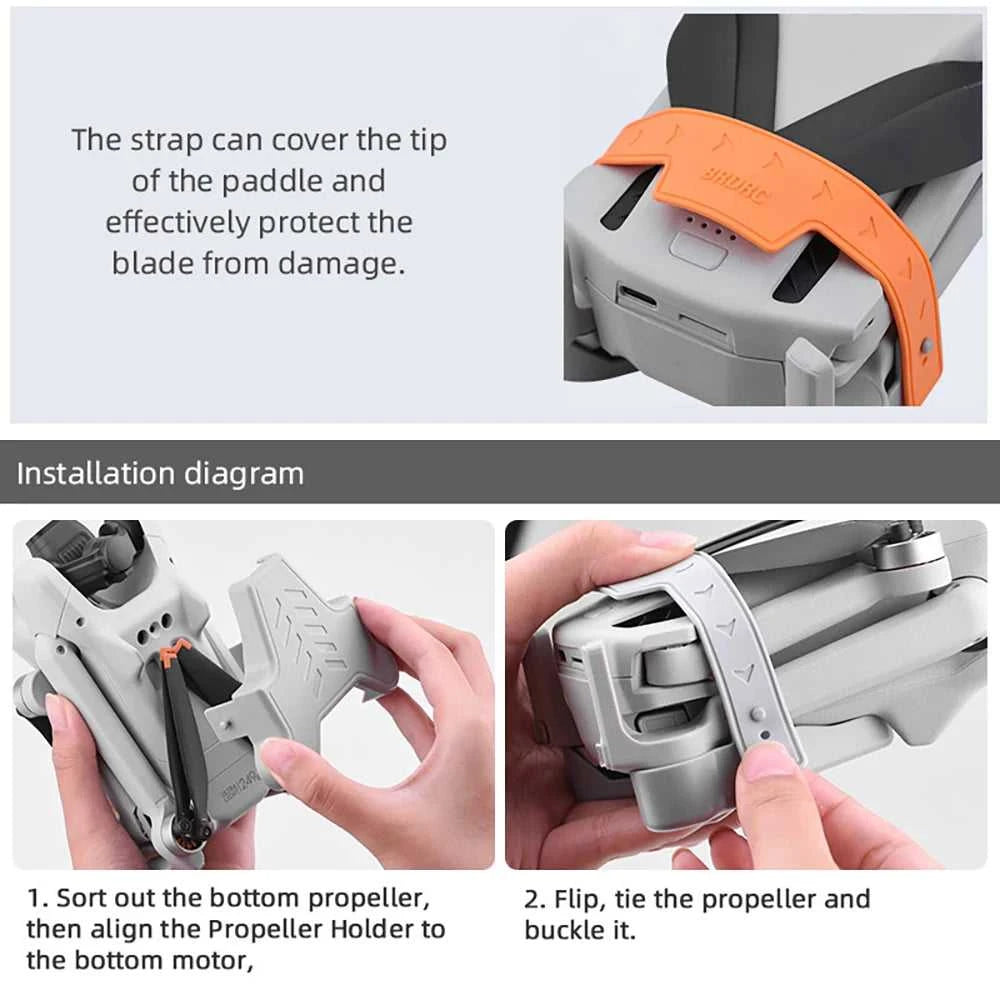 BRDRC Propeller Holder for DJI Mini 3/Mini 3 Pro Drone Wings Stabilizer Protector Blades Fixed Strap Mount Guard Accessories The jack market .AU The jack market .AU Drones $ 49 14:200006156#Type C Grey