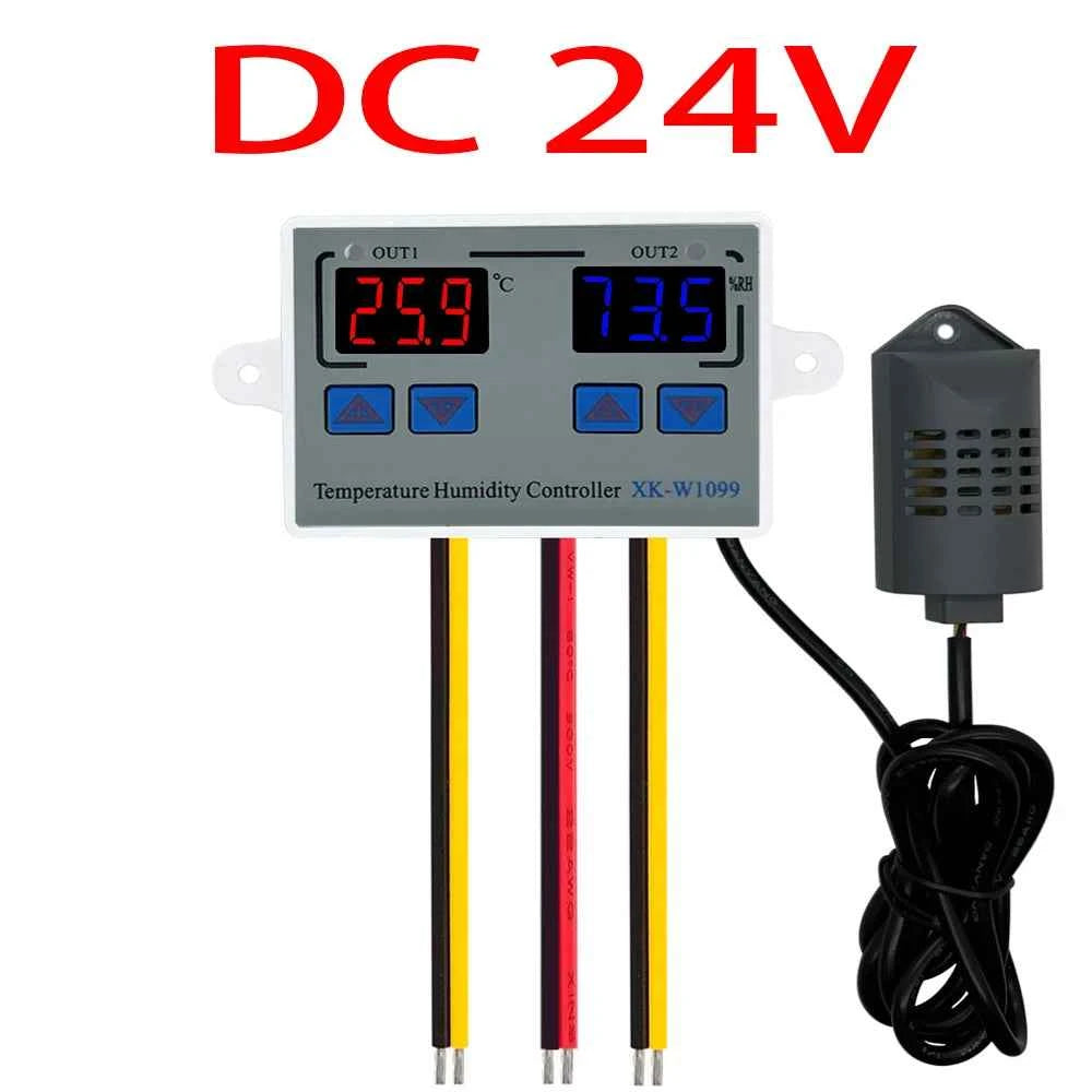 W1099 Digital Temperature & Humidity Controller for Egg Incubators - Dual Voltage 12V/24V & 110-220V