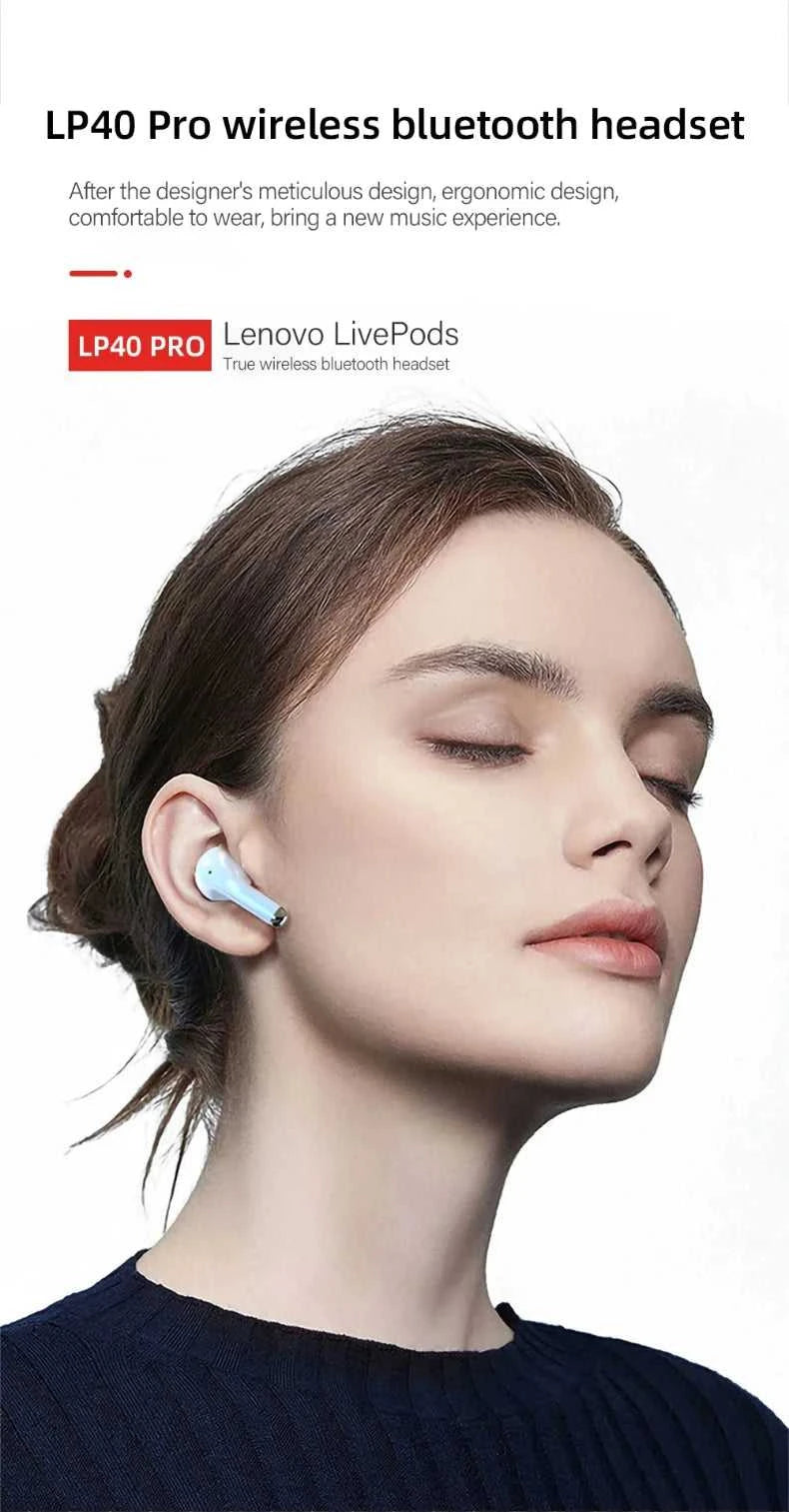Lenovo LP40 Pro Wireless Bluetooth Earphones Long Battery Life Fashion Music Headphones Low Latency HD Call Gaming Earbud Choice The jack market .AU The jack market .AU Accessories Electronics $ 65 14:29#Black