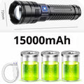 1000W Built-in Battery Flash Light Emergency Spotlights 9km 990000000LM Most Powerful Led Flashlights Tactical Torch 15000mah