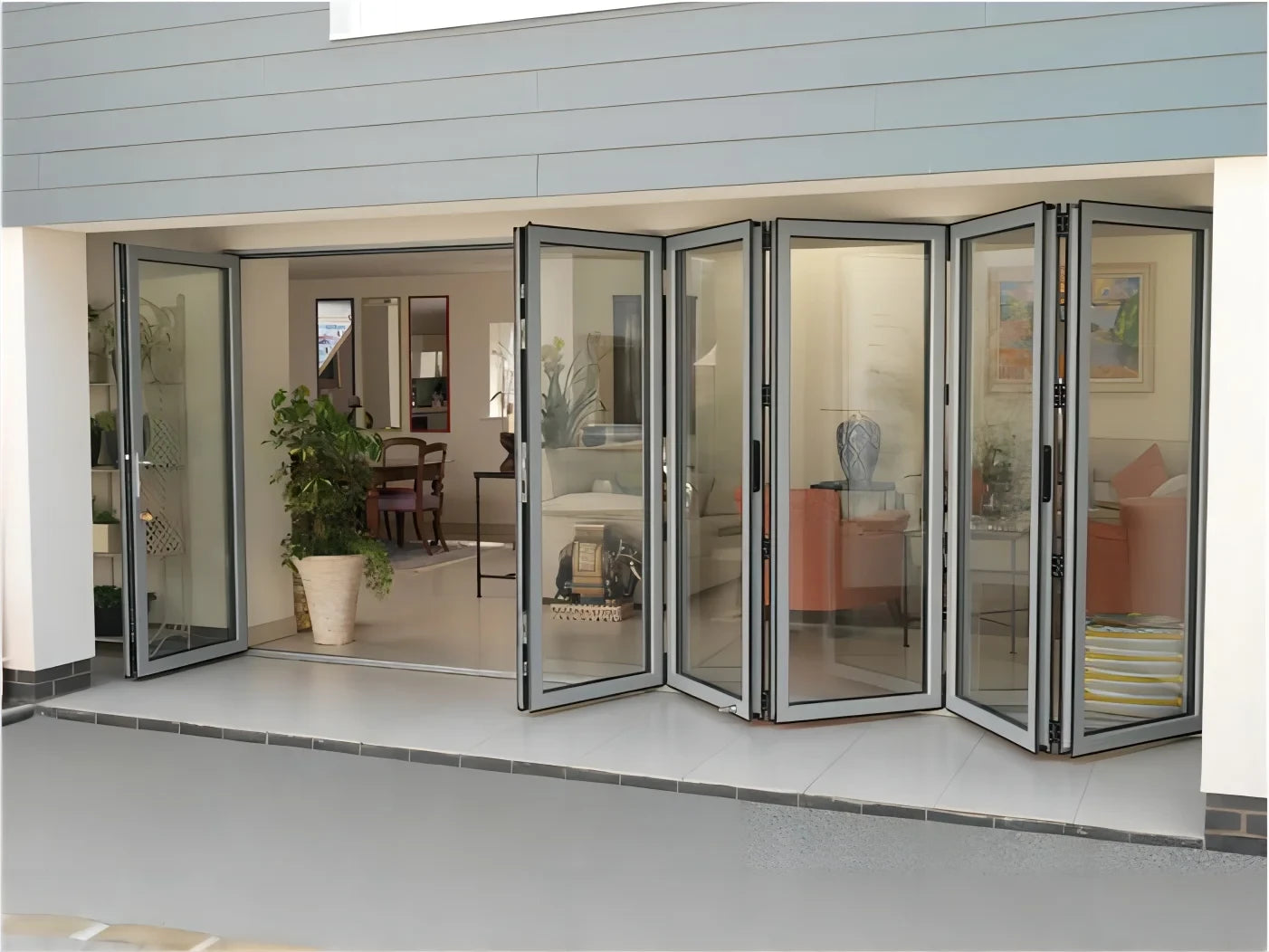 Exterior Patio Doors Modern Waterproof Glass Bifold Door for House Thermal Break Aluminum Accordion Type Folding Door The jack market .AU The jack market .AU Home $ 5122 14:193#White-4mx2.2m