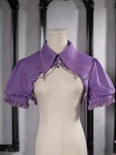 Gothic Lolita JSK Dress with Bow & Spaghetti Straps - Chic Mini Dress & Waistcoat Set for Sweet Style