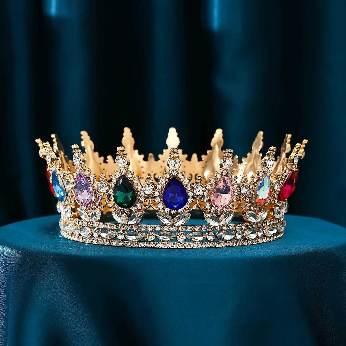 Wholesale Gold Crystal Headdress Prom Pageant Full Round Circle King Crowns For Cake Decoration The jack market .AU The jack market .AU Jewellery & Chains $ 65 200001033:200025551#C21;351:200001569
