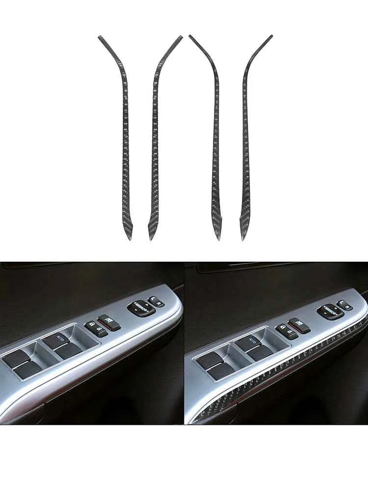 Carbon Fiber Material Black Stickers Cover Trim For Toyota Camry 2012 2013 2014 Car Interior Decorative Accessories