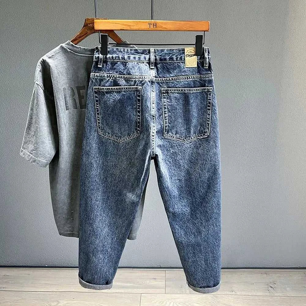 Korean Vintage Loose Tapered Men's Jeans Fashion High Street Drape Harem Pants Youth Hip Hop Streetwear Male Blue Denim Trousers The jack market .AU The jack market .AU Men Fashion $ 53 14:173;200007763:201336100;5:200001014