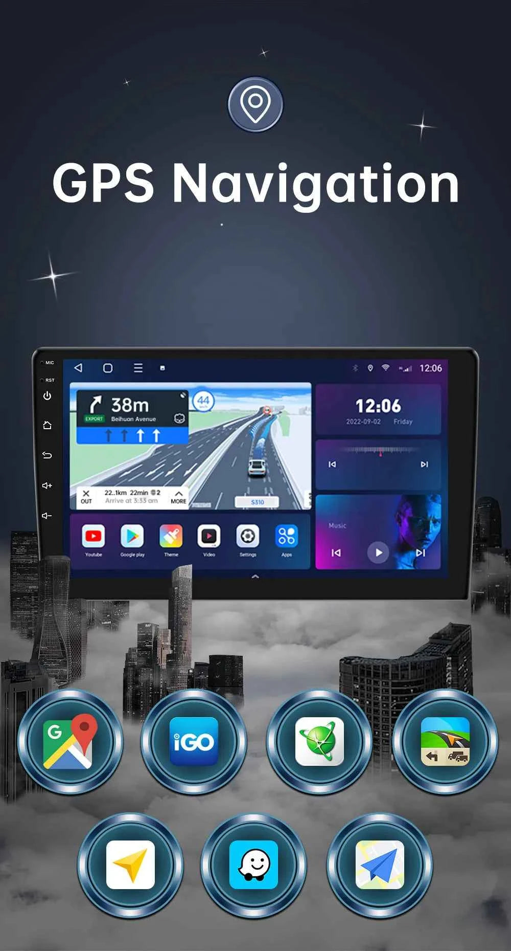 For Chevrolet Spark Beat Matiz Creative Android 12 Car Radio Audio video multimedia Player GPS Navigation 8G + 256G Carplay Auto