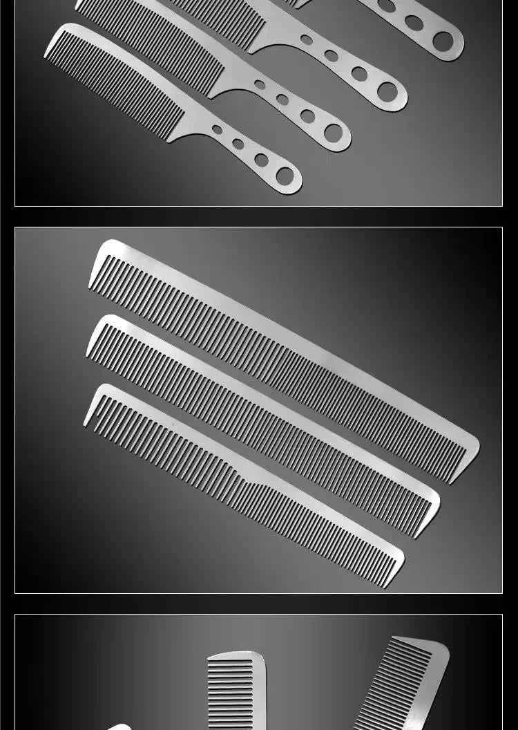 Titanium Steel Hair Comb - Ultra Thin, Anti-Static Design for Professional Barbers and Stylish Men