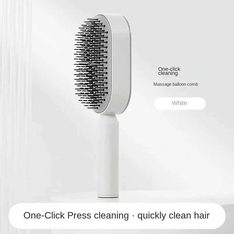 Self-Cleaning Hair Brush for Women | One-Key Airbag Massage & Anti-Static Comb | Effortless Hair Care