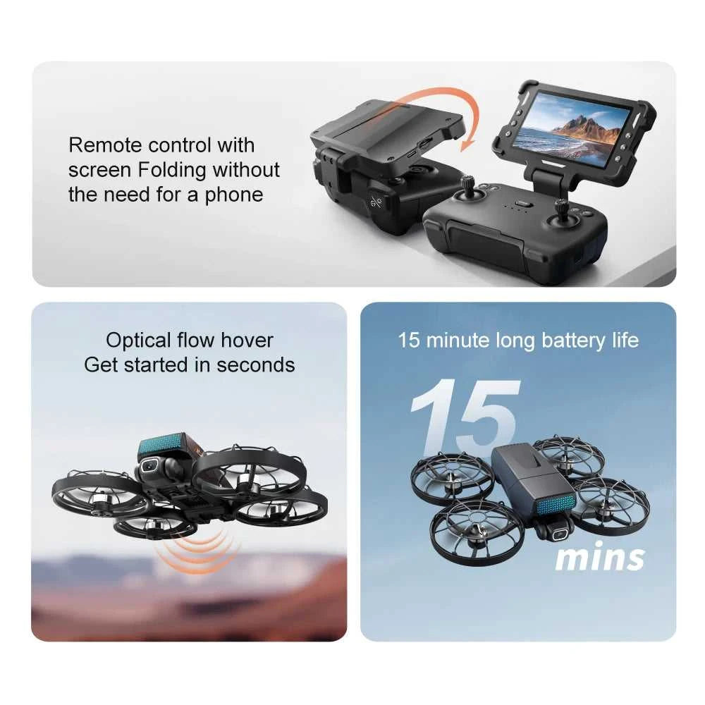 NEW Drone for Beginner with HD Camera 1080P One-Click Take Off/Landing Altitude Hold Headless Mode 360°Flip RC toy airplane The jack market .AU The jack market .AU Drones $ 128 14:193#M8 MAX 8K VR-1B