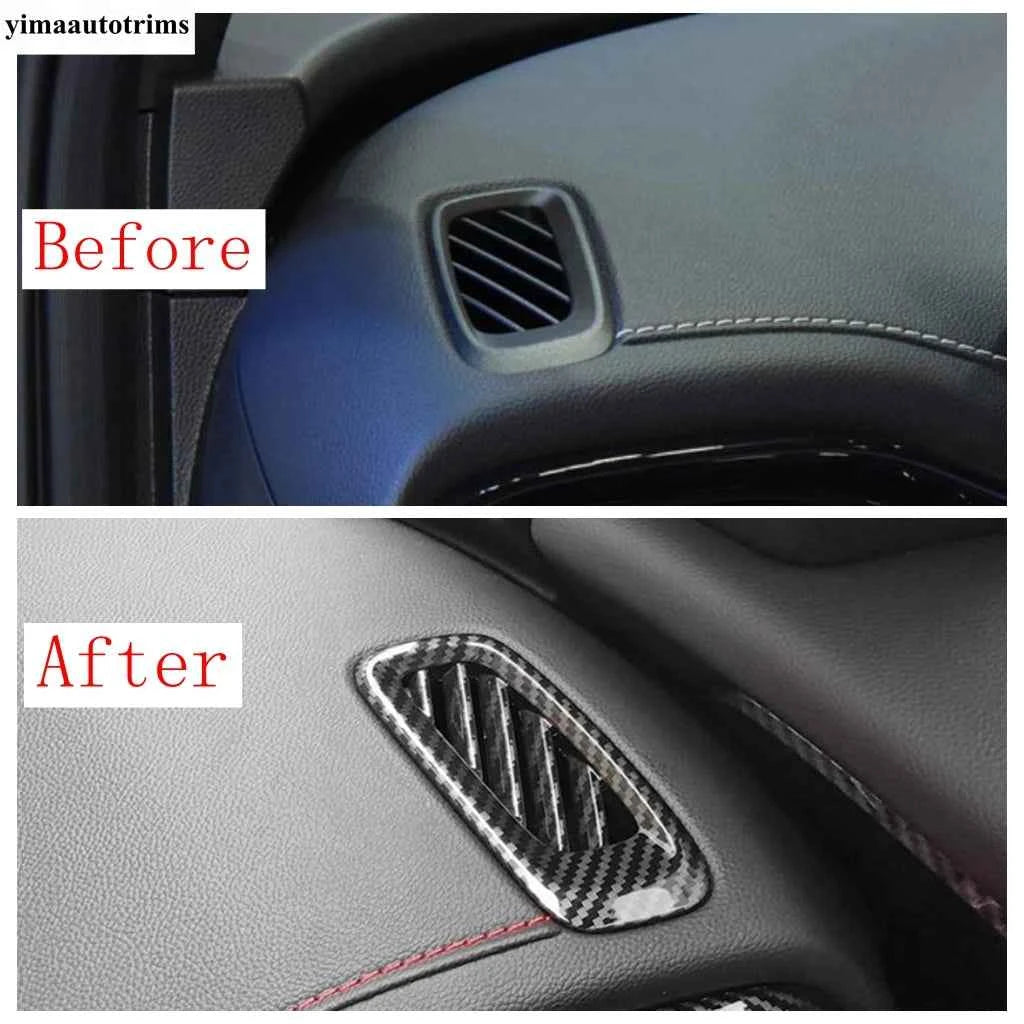 Dashboard AC Air Conditioning Outlet Vents Frame Cover Trim For GAC Trumpchi Empow 2022 - 2025 Carbon Fiber Accessories Interior