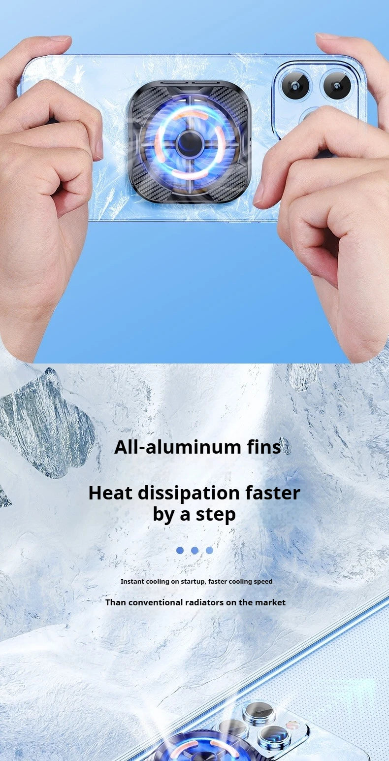 New Mobile Phone PUBG Game Cooler Semiconductor AI Temperature Control with RGB Light Magnetic/Back Clip Cooling Radiator