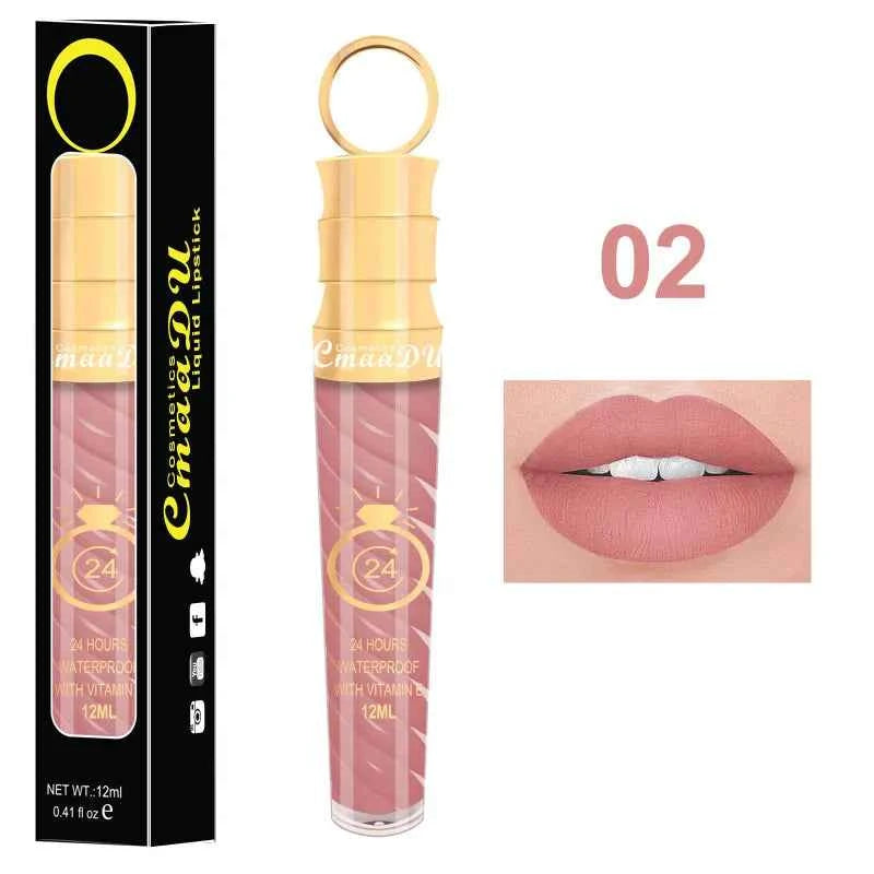 1 Pcs Matte Lip Gloss Waterproof Selection Spiral Glossy Lipstick Long-lasting Non-stick Cup Non-fading Exquisite Gift