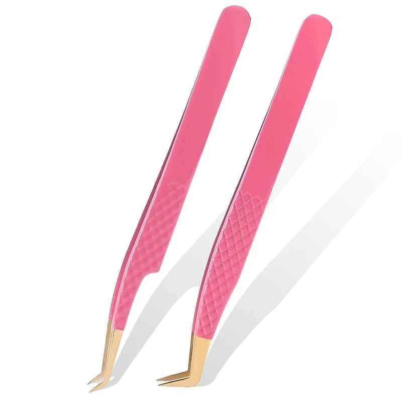 New 1Pc Eyelash Tweezers Anti-static Non-magnetic Professional Pincet 3D Eyelash Extension Tweezer 100% Closure Makeup Tool