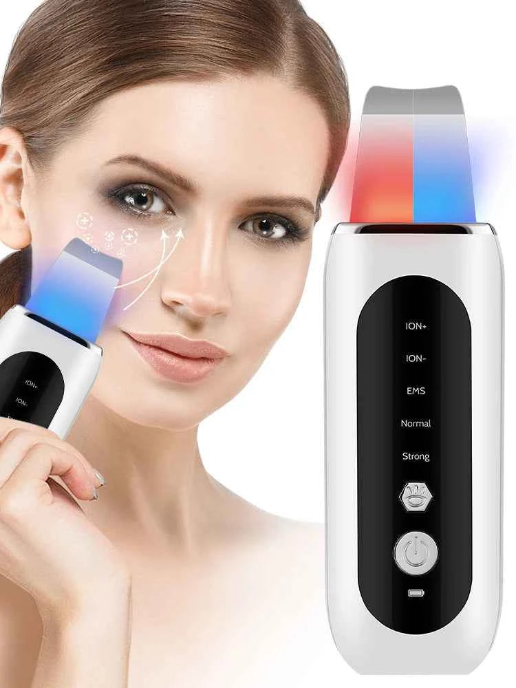 GlowWave Ultrasonic Skin Scrubber - Deep Cleansing Face Peeler for Blackhead Removal & Pore Refinement