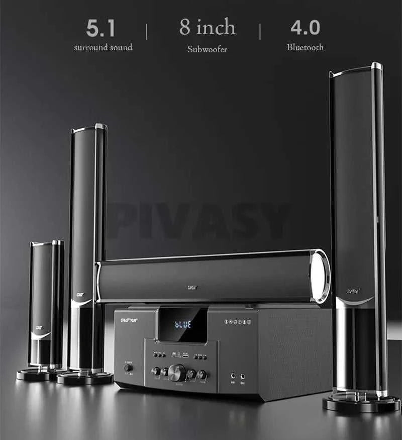 160W Home Theater Set 4Ω Bluetooth Speaker 8 Inch Subwoofer 5.1 Sound System Audio Set For Karaoke TV Living Room KTV Studio The jack market .AU The jack market .AU Accessories Electronics $ 1048 14:348#1Set x Mic