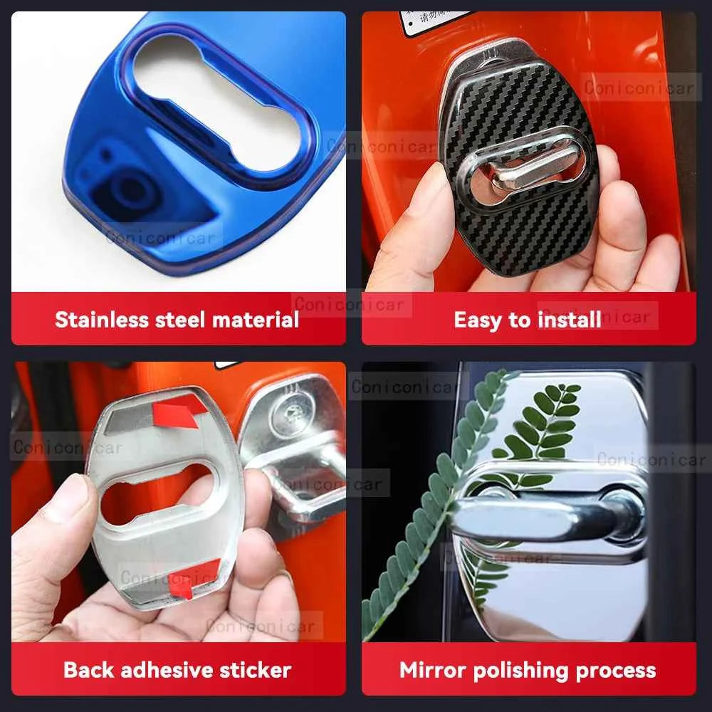 Car Door Lock Protector Cover Stainless Steel For GMC SIERRA 2015-2023 Protect Buckle Anti-rust Decoration Accessories