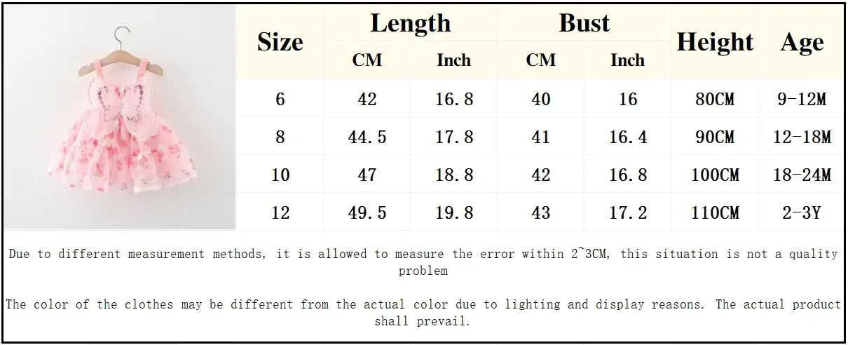 (0-3) Baby Girl Dress Summer Baby Girl Flower Embroidery Butterfly Wings Beach Strap Chiffon Princess Dress The jack market .AU The jack market .AU Mum & Kids: Essential Products for Every Family $ 29 14:1052;200000463:200169197#10(18-24M)