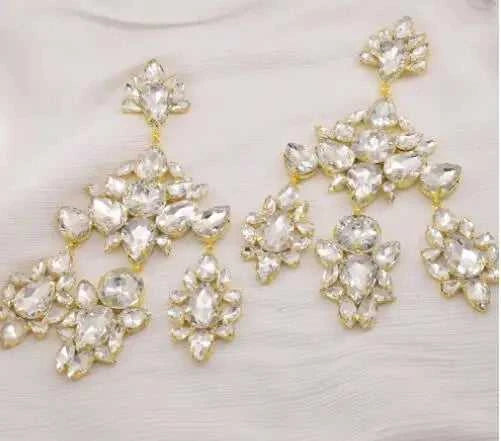 CUIER 22cm Huge Size Drop Pendant Earrings Clip on Drag Queen Jewelry Crystal AB TV show Accessories Men's Earrings Fashion The jack market .AU The jack market .AU Jewellery & Chains $ 122 200001034:200003699#AB silver