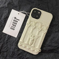 Retro Artwork 3D Angel Statue Phone Case For Iphone 16 15 14 13 12 Pro Max Literature Trendy Silicone Shockproof Soft Back Cover