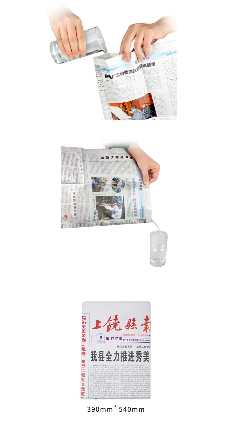 Drink Water Newspaper Close-Up Hidden  Magic Tricks Props Funny Novelty Halloween Party Classic Toys