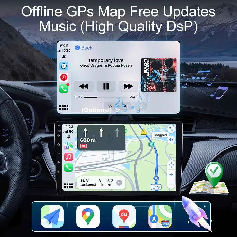 For Ford Mustang V S-197 2009 - 2014 5G WIFI Car screen Android Auto Radio Carplay Navigation Multimedia Stereo Player 8Core DVD
