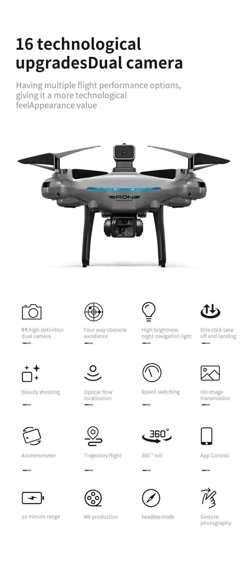2026 Ky102 Drone 8k Hd Aerial Photography Dual Camera Brushless Quadcopter Obstacle Avoidance Optical Flow Aerial Rc Drone The jack market .AU The jack market .AU Drones $ 97 14:193#8K dual 1B