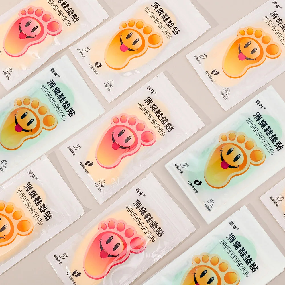 12/120Pcs Shoes Deodorant Sticker Deodorant Foot Odor Sneaker Smell Fresh Fruity Aroma Insole Sterilization Sticker Wholesale
