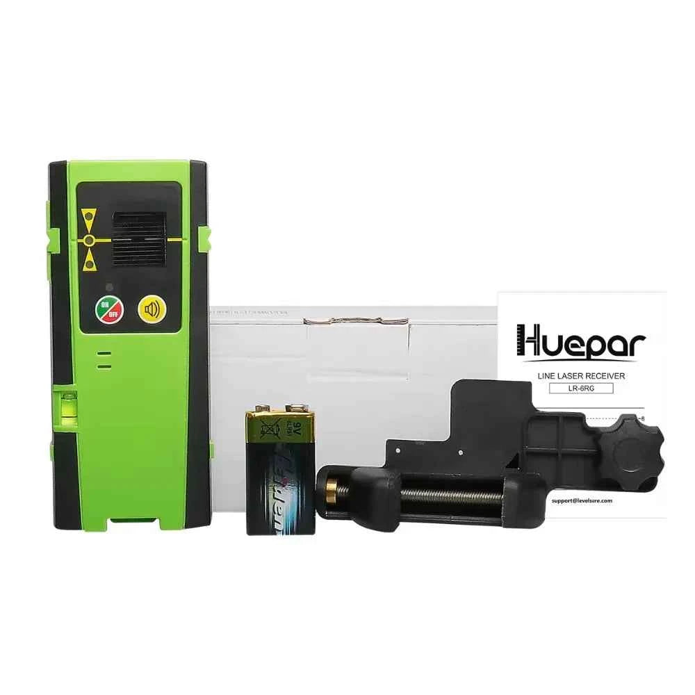 Huepar Laser Detector - Digital Receiver with Three-Side LED Display & Pulse Mode for Precision Leveling
