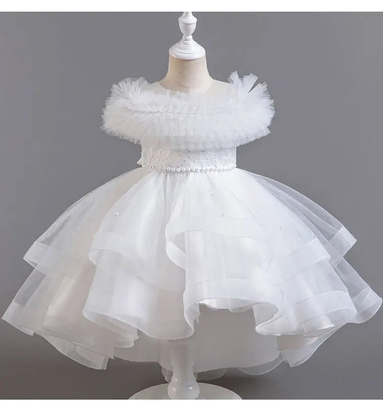 GlamourKids Elegant Lace Mesh Sleeveless Evening Gown for Girls 3-12 - Perfect for Summer Parties