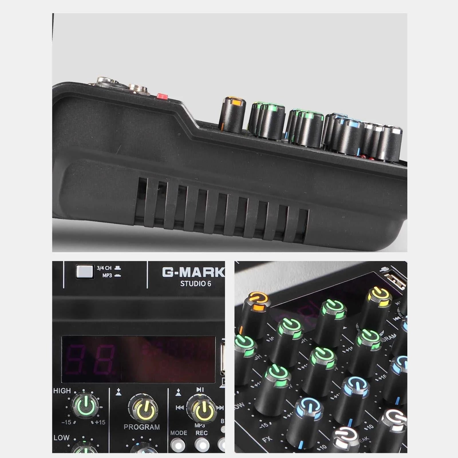 Audio Sound Mixer with Microphone G-MARK Studio 6 Bluetooth Portable DJ Console+48V USB Interface Mixing Boards For Live The jack market .AU The jack market .AU Accessories Electronics $ 115 <none>