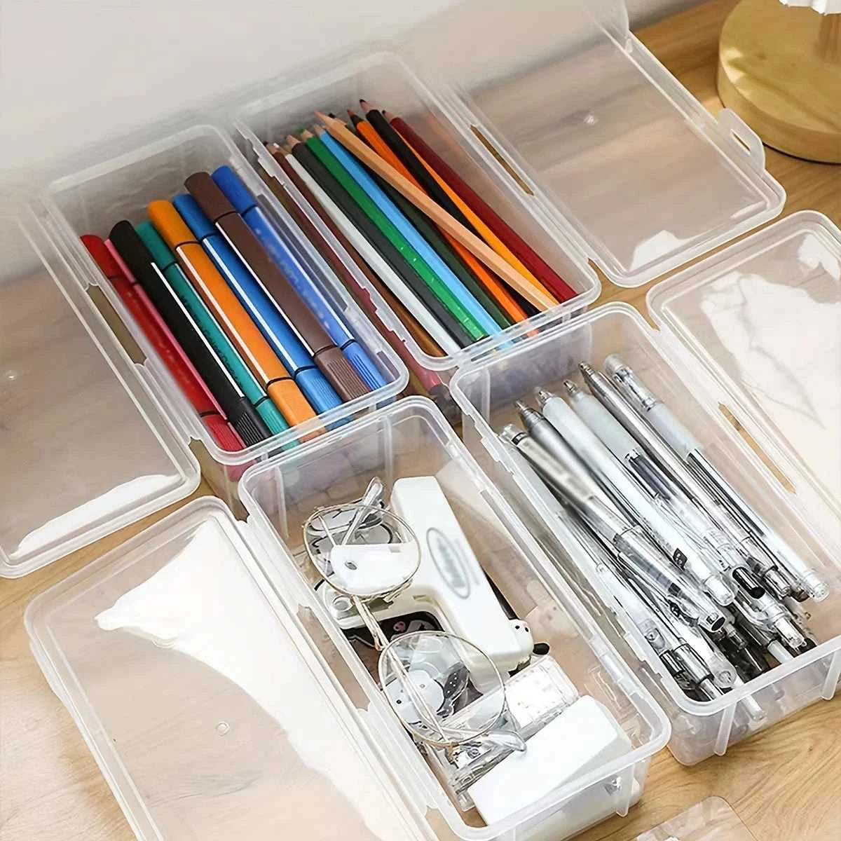 1/5pcs Transparent Plastic Storage Box To Store Small Items Toys Ornaments Jewelry Stickers Cards Organizer With Buckle DIYstuff The jack market .AU The jack market .AU Home $ 22 14:193#1pc