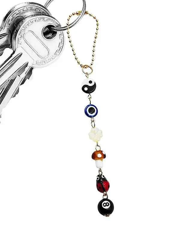 Devil's Eye Clover Mirror Pendant - Boho-Chic Demon Eye Charm for Lucky Rear View Car Accessory