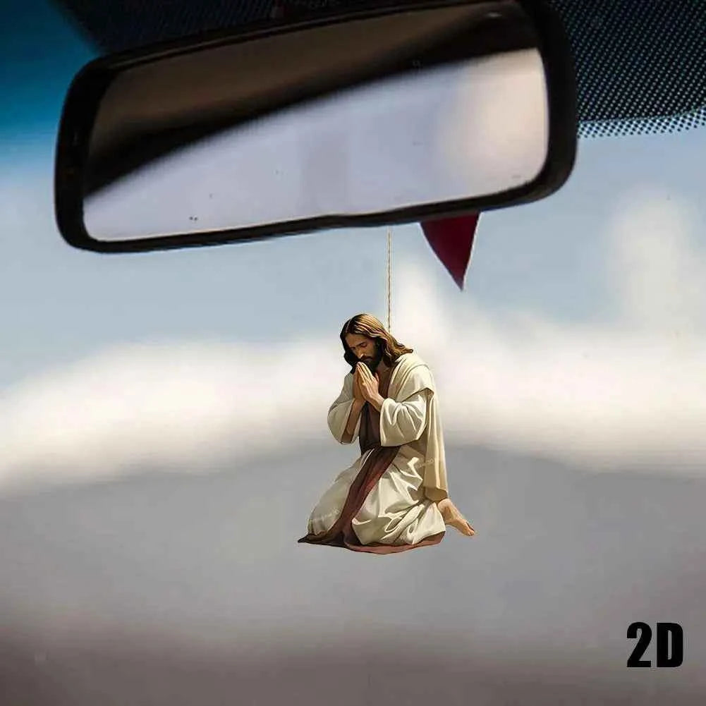 Acrylic Car Ornaments Divine Hanging Ornament, Cross For Car Mirror Hanging Christian Gifts For Men Women Xmas Gifts