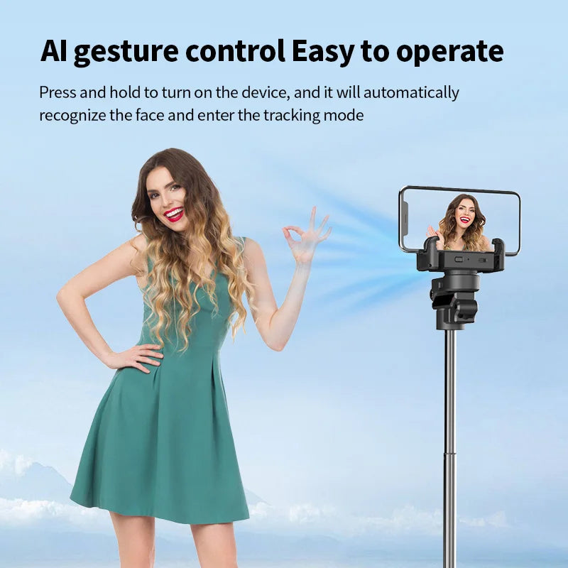 COOL DIER C10 AI face tracking Gimbal For Phone Stabilizer, 360 Auto Rotation Desktop Follow Gimbal with Remote for Smartphone