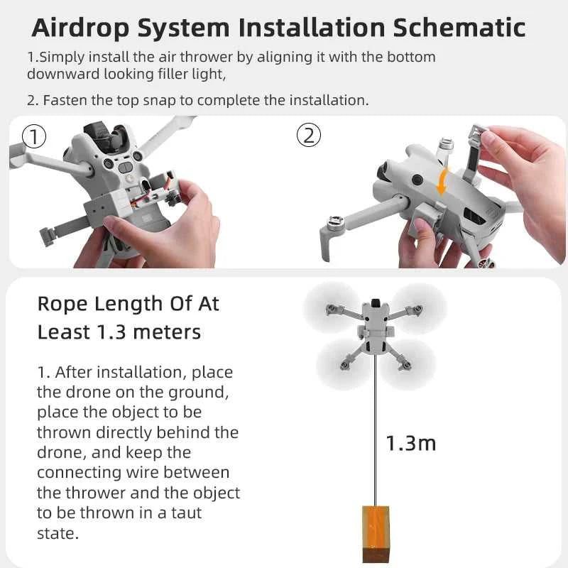 BRDRC Airdrop System for DJI Mini 4 Pro Drone Remote Thrower Casting Fish Bait/Giving Gifts/Emergency Rescue Drone Accessories The jack market .AU The jack market .AU Drones $ 79 14:200006151#Airdrop System