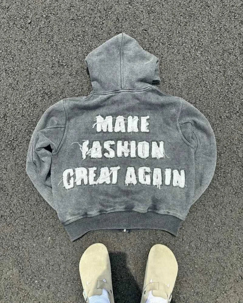 Gothic Fashion New Letter Patch Cardigan Zipper Sweater Male Y2K Harajuku Vintage Hip Hop Popular Leisure Sports Couple Hoodies The jack market .AU The jack market .AU Men Fashion $ 53 14:365458#1;5:100014065