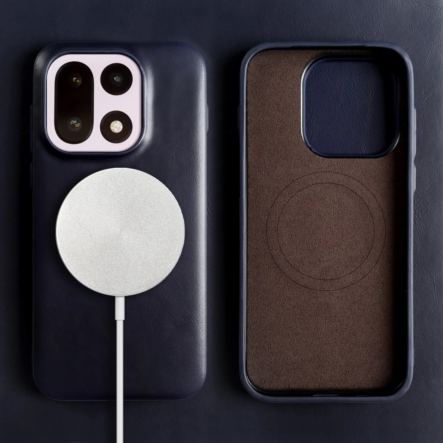 Luxury Magnetic Genuine Leather Case For Oneplus 15 11 12R 13R 10Pro Ace5 Pro Full Wrapped for Magsafe Back Cover Phone Cases