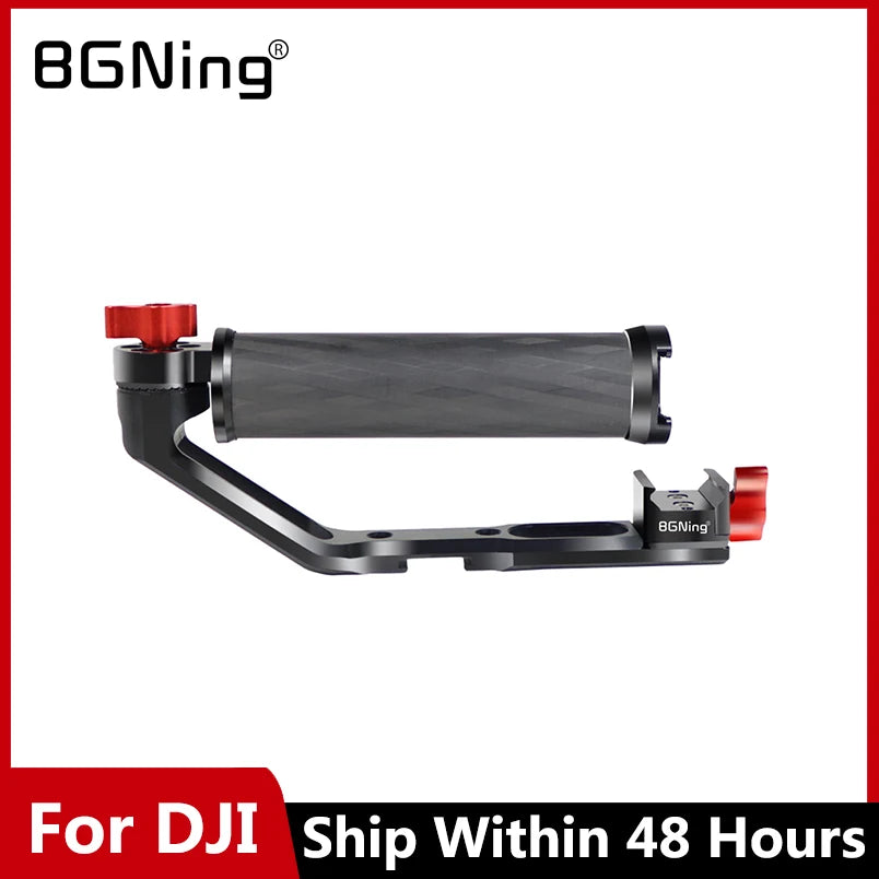 Carbon Fiber L Bracket Handle Grip Foldable Cold Shoe Mount Clamp for DJI Ronin RS3 RS4 Mini RS2 RSC2 Handheld Gimbal Stabilizer