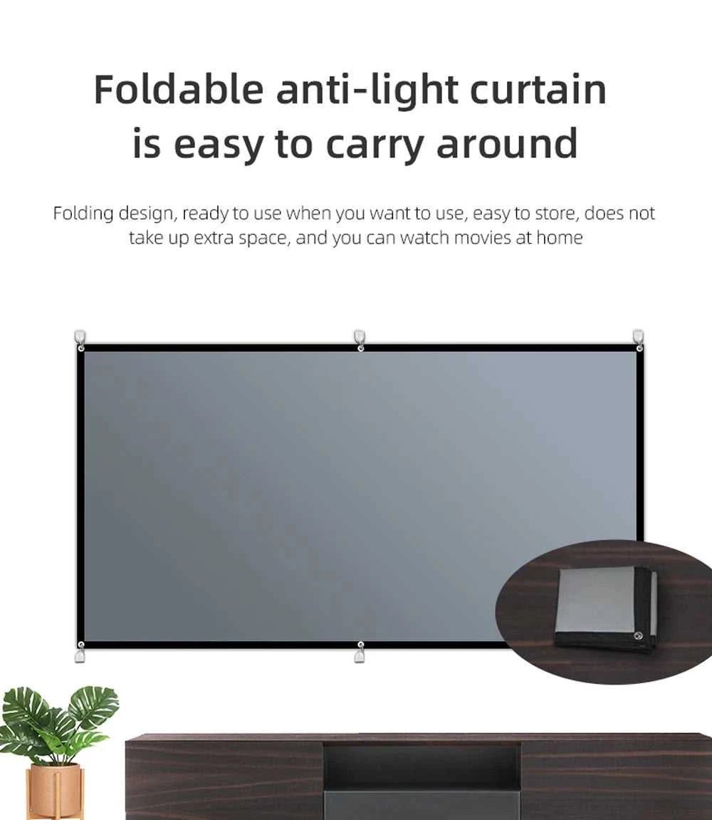 ZHNUWIE Projector Screen 16:9 Metal Anti Light Curtain Reflective Fabric Cloth For YG300 XGIMI H3 HALO Mogo Xiaomi DLP Projector The jack market .AU The jack market .AU Home $ 71 977:202689808