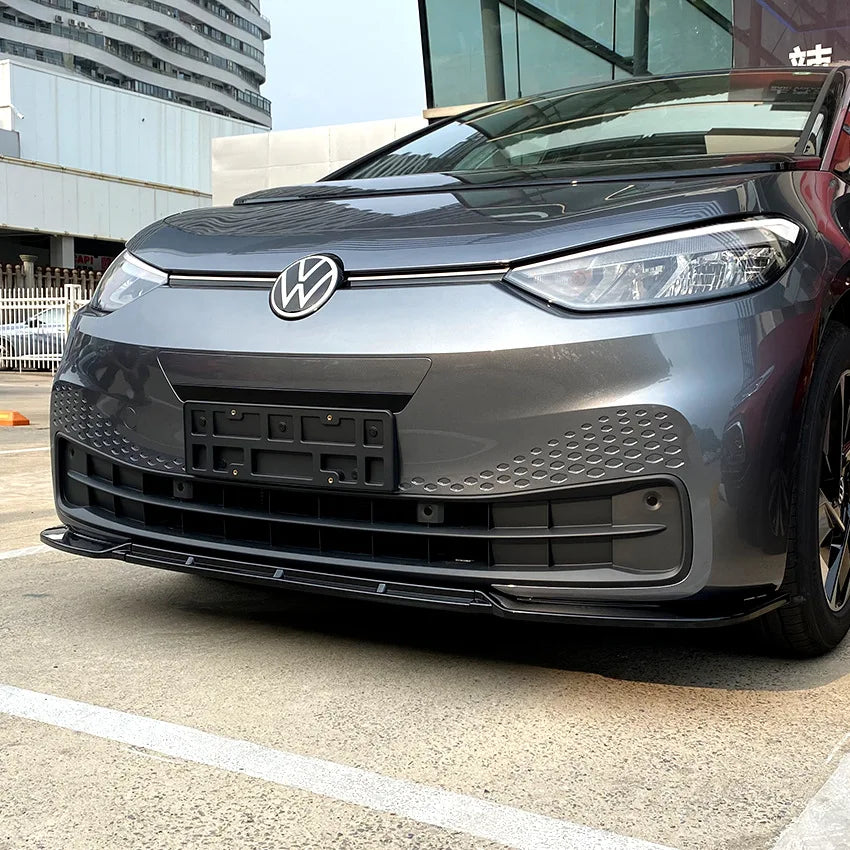 3Pcs Car Front Bumper Splitter Lip Spoiler Diffuser Guard Body Kit ABS Cover For Volkswagen VW ID.3 2019 2020 2021 2022