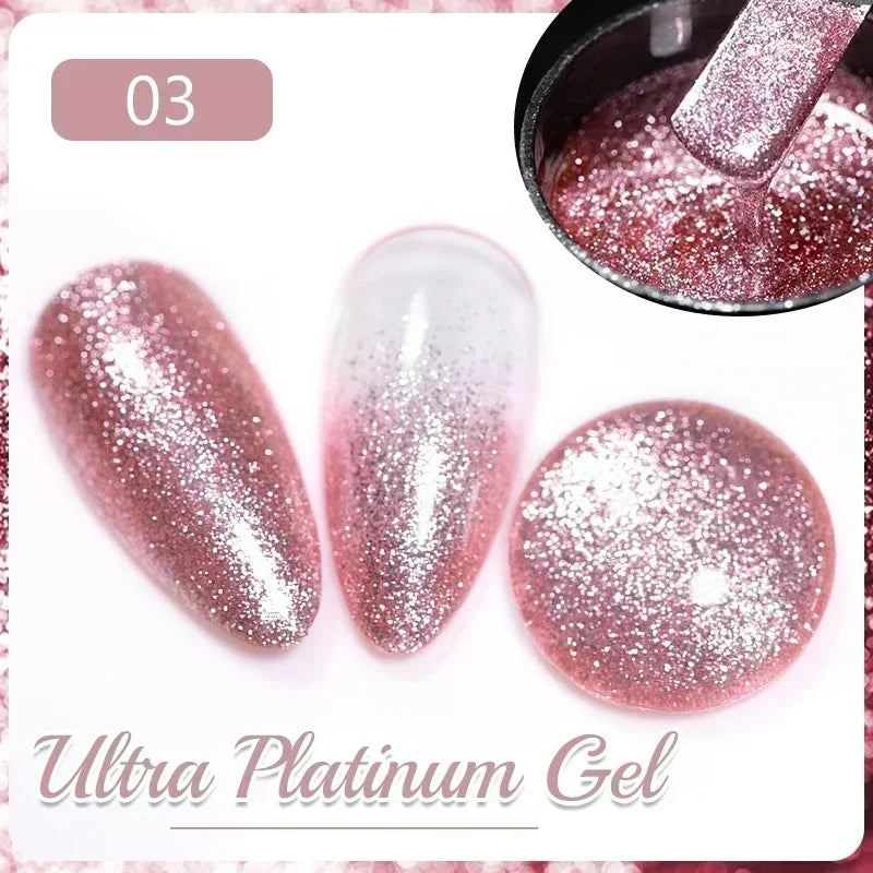 BrandName Chrome Mirror Effect Gel Polish - 5ml Golden Silvery Metallic Liner for Stunning French Nail Art