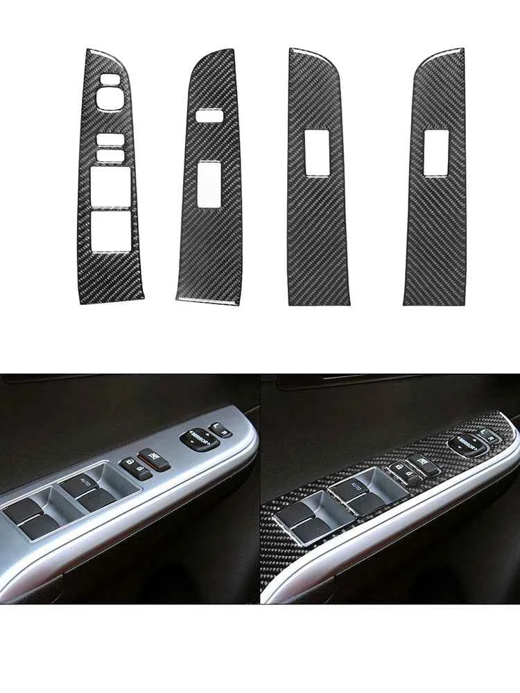 Carbon Fiber Material Black Stickers Cover Trim For Toyota Camry 2012 2013 2014 Car Interior Decorative Accessories