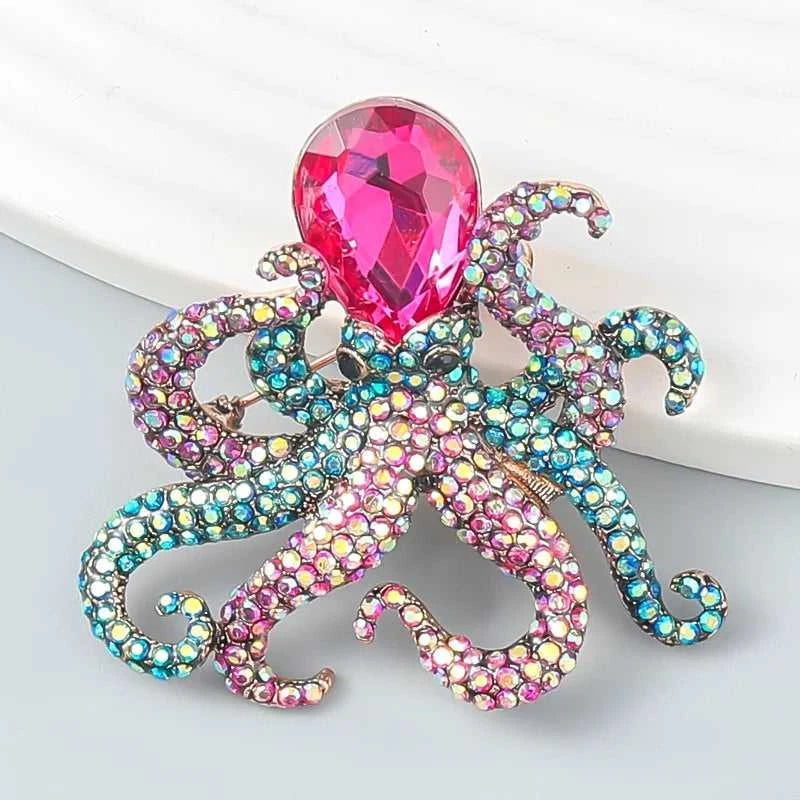 Octopus Enamel Pin Blue Rhinestones Octopus Brooches Pins For Women Men Cute Sea Animal Crystal Jewelry Accesseries Gift The jack market .AU The jack market .AU Jewellery & Chains $ 47 200001033:361181#Pin 1